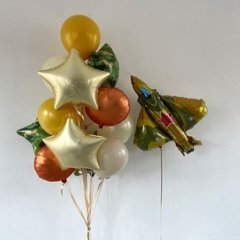 Композиция из шаров "Истребитель с фонтаном"