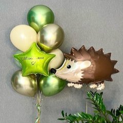 Композиция из шаров "Яркий фонтан и ёжик"