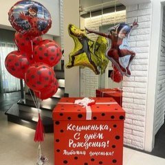 Коробка с шарами Сюрприз "Комбо Леди Баг и Супер Кот"
