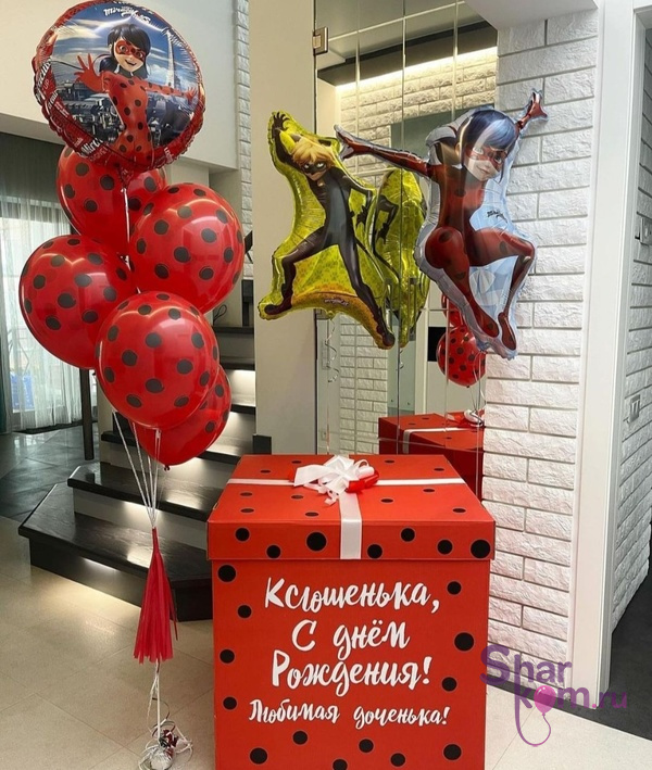 Коробка с шарами Сюрприз "Комбо Леди Баг и Супер Кот"