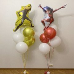 Фонтаны из шаров "Леди Баг плюс Супер Кот"