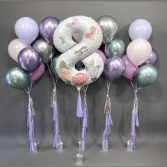 Композиция из шаров "Сиреневая нежность на 8 марта"