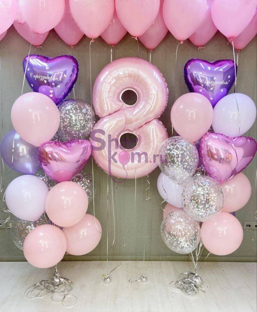 Композиция из шаров "Розовая на 8 марта"