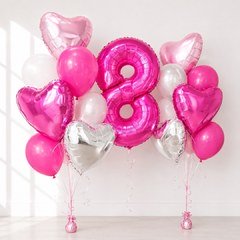 Композиция из шаров "Розовая сказка на 8 лет"