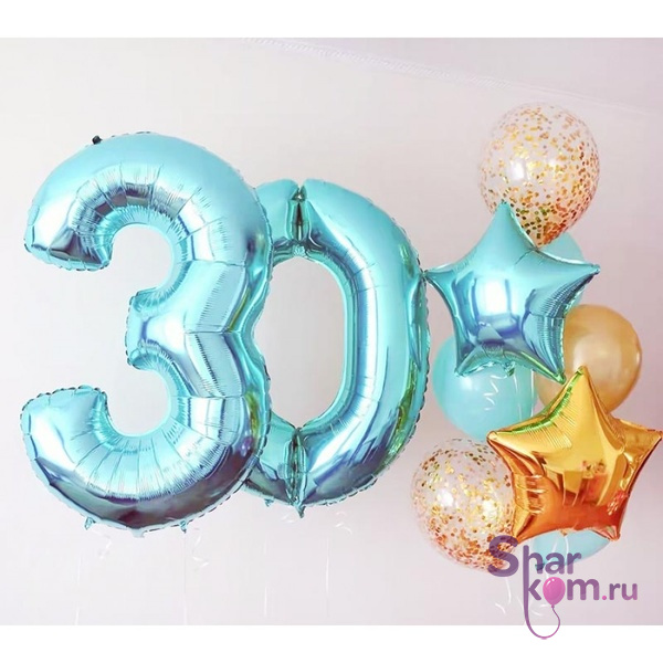 Композиция из шаров "Тиффани на 30 лет"
