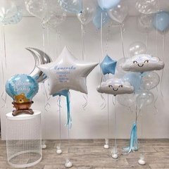 Композиция из шаров "Мишка на воздушном шаре для мальчика"