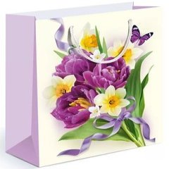 Пакет подарочный "Весенний букет", 18*23*10 см