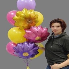 Фонтан из шаров "Цветочный микс"