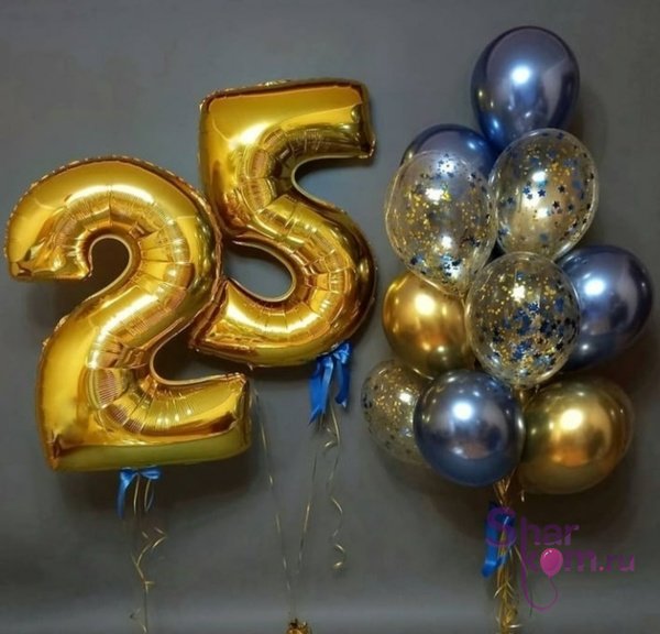 Композиция из шаров "Классика на 25 лет"
