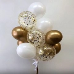 Фонтан из шаров "Торжественный", белый и золото