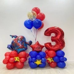 Композиция из шаров "Супер комбо с человеком-пауком"