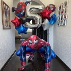 Композиция из шаров "Паук и звезды на 5 лет"