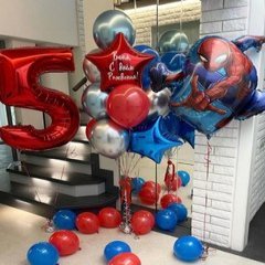 Композиция из шаров "Любимый человек паук". хром