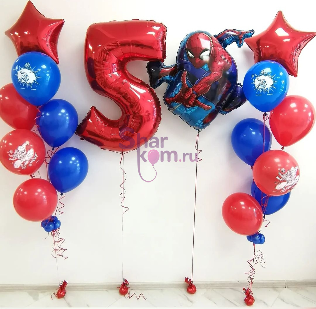 Композиция из шаров "Супергеройская с пауком"